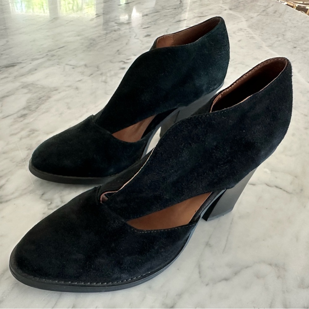 Free people black suede booties. Size 7.5